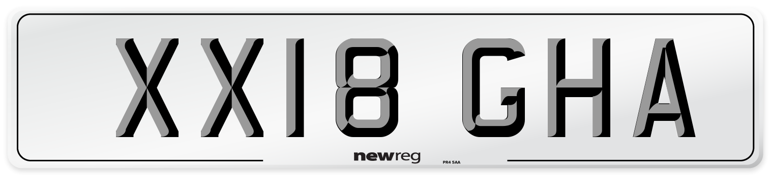 XX18 GHA Number Plate from New Reg